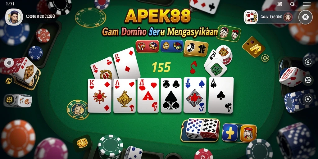 Tampilan seru gameplay APEK88 dalam permainan Domino.