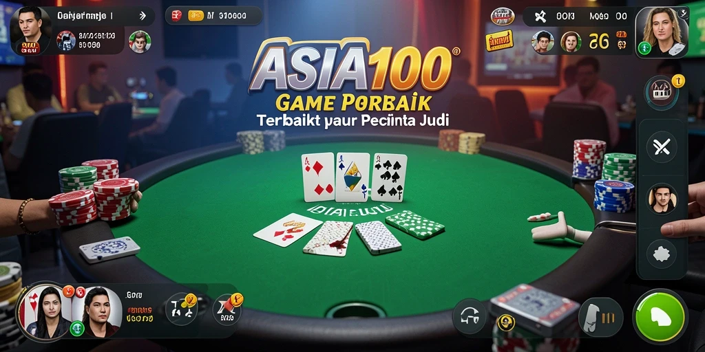Tampilan gameplay ASIA100 yang mendebarkan saat bermain Poker.