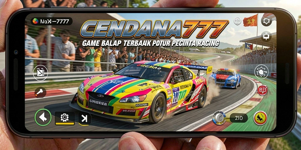 Gameplay mendebarkan di trek balap CENDANA777.