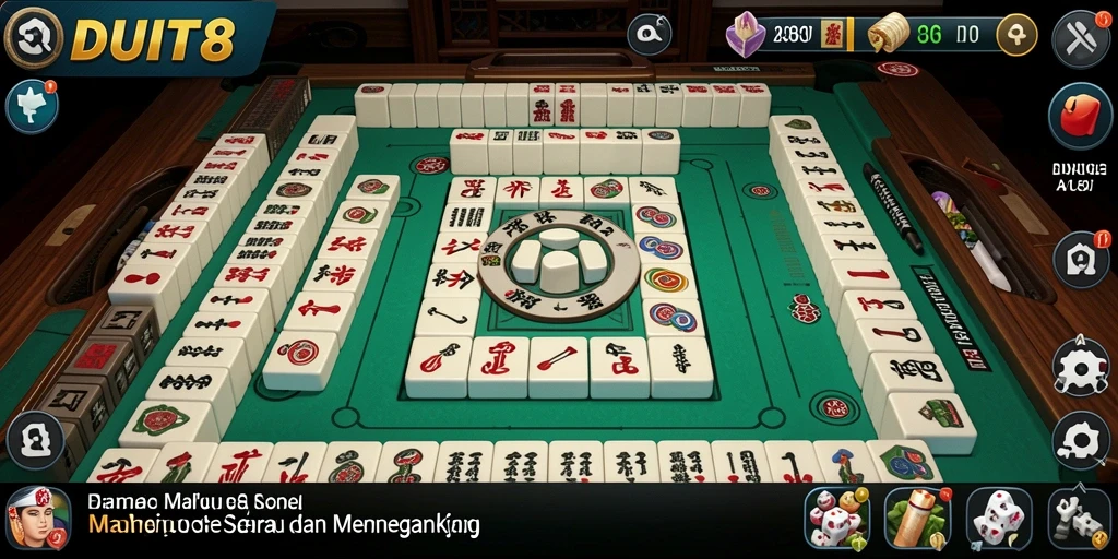 Tampilan gameplay mendebarkan dalam DUIT8 dengan elemen Mahjong.