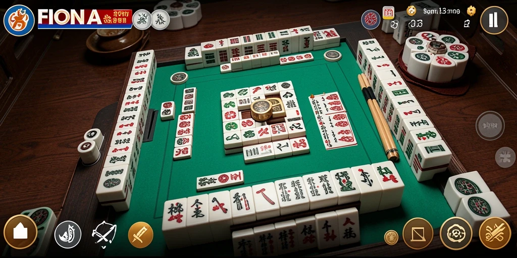 Screenshot FIONA77 menampilkan gameplay Mahjong yang mendebarkan.