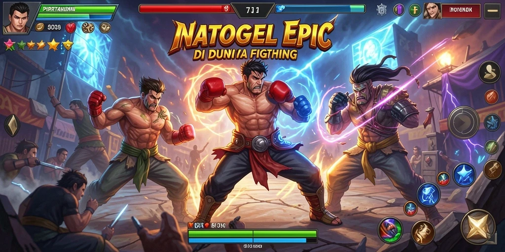 Tampilan aksi mendebarkan dalam gameplay Fighting INATOGEL.