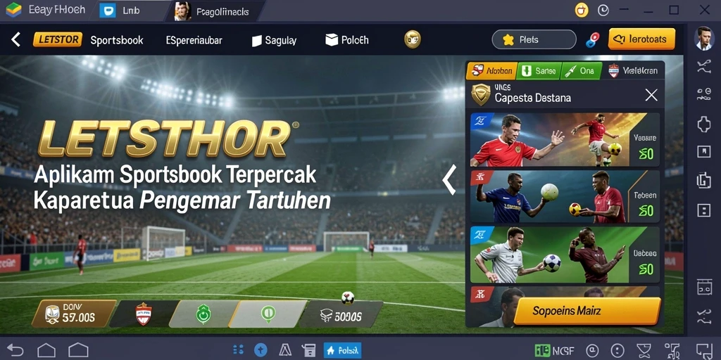 Tampilan gameplay unik dari LETSTHOR yang penuh aksi taruhan.