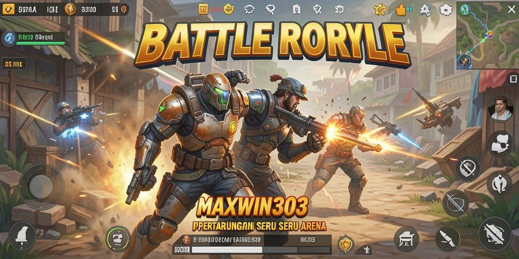 Gameplay seru MAXWIN303 dalam mode Battle Royale yang mendebarkan.