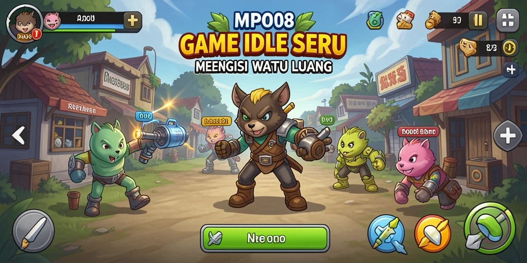 Tangkapan layar menampilkan gameplay seru MPO08 dengan elemen Idle.