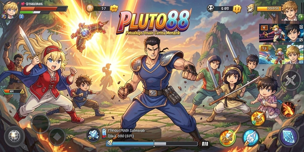 Gameplay seru PLUTO88 dengan karakter Anime menarik.