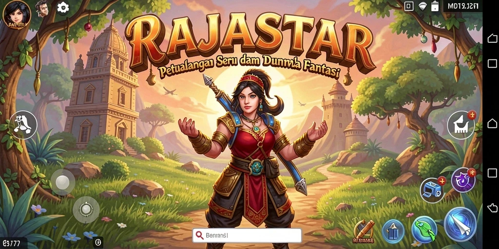 Tampilan gameplay seru dari RAJASTAR yang menampilkan pertarungan epik.