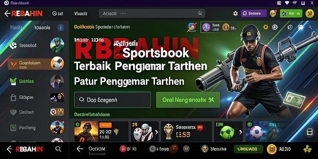 Tampilan gameplay taruhan olahraga di aplikasi REBAHIN.