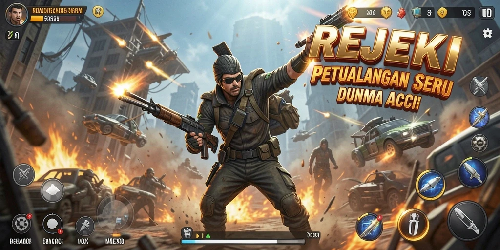 Tampilan gameplay REJEKI yang penuh aksi dan kecepatan.