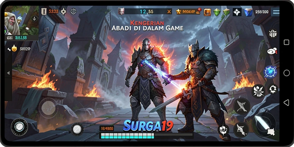 Tampilan menakutkan saat bermain SURGA19 dengan makhluk mengerikan.