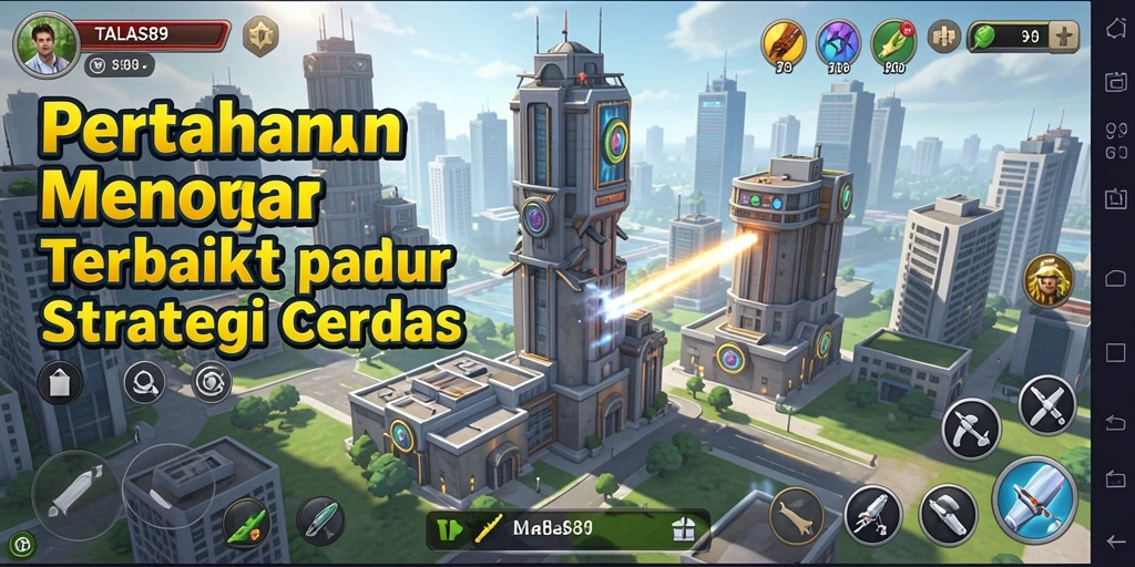 Tampilan gameplay TALAS89 yang menegangkan di Tower Defense.
