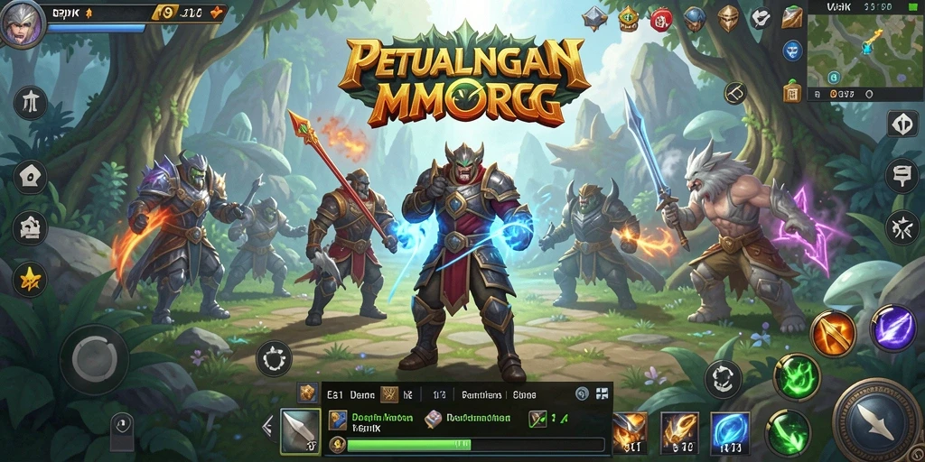 Tampilan gameplay V21 yang epik dalam dunia MMORPG.