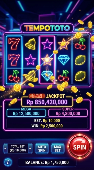 Tampilan layar utama aplikasi tempototo yang menarik dan mudah dinavigasi.